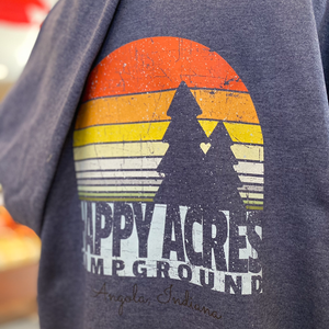 happy acres crew neck sweatshirt up close