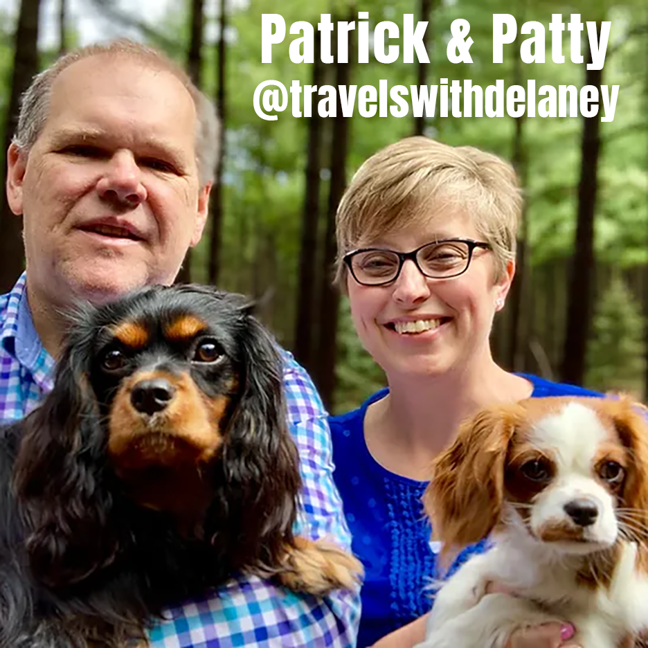 patrick and patty of travels with delaney youtube channel with their dogs truman and bess