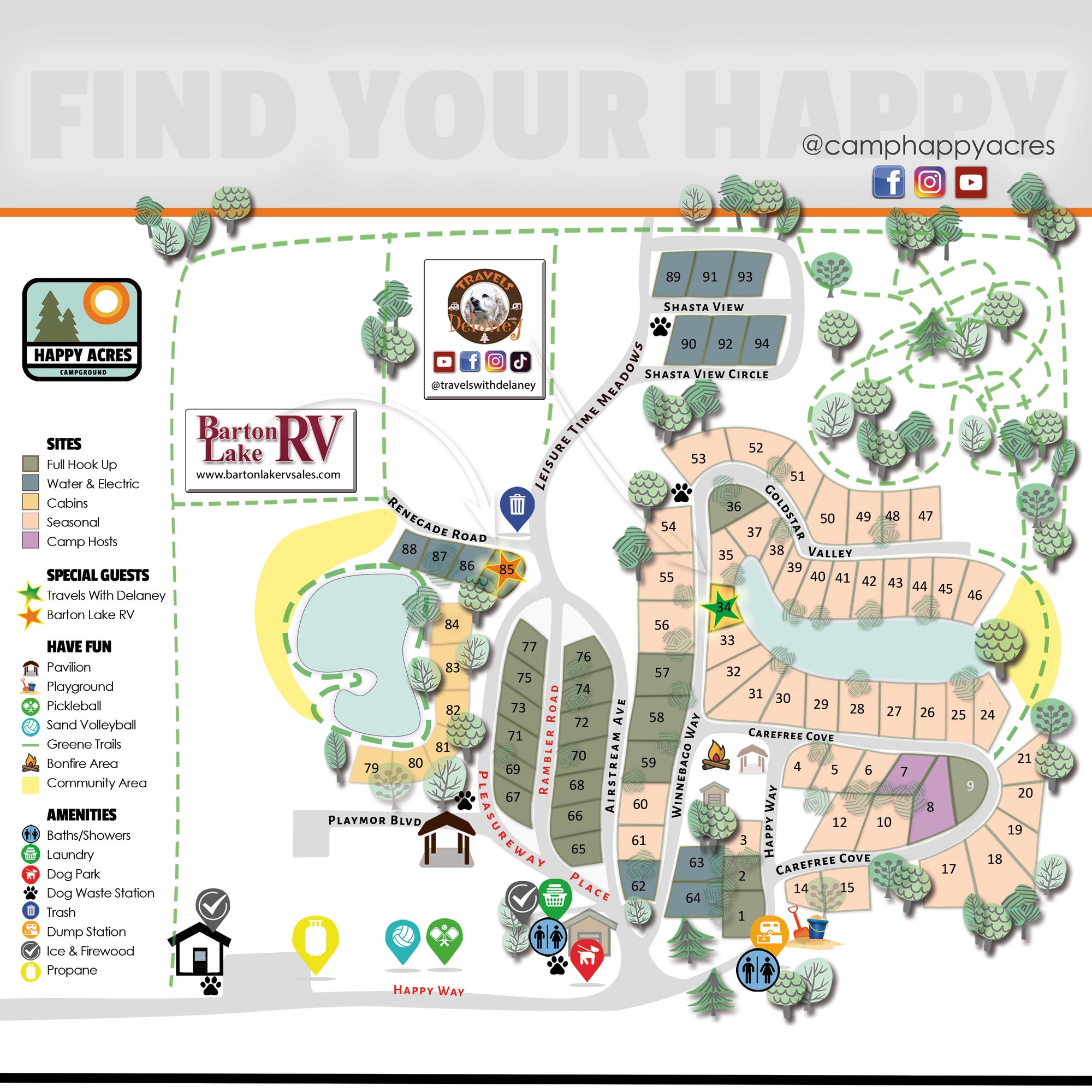 Campground Map - Happy Acres Campground